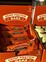No More Coffee - hemp protein bar with peanuts and guarana in dark chocolate (12 pc. box)