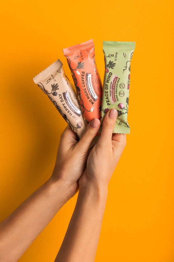 Hemp protein bars - mix of all tastes (4 x 3 pcs. box)