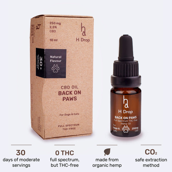 Back on Paws - 2,5% CBD oil for pets (250mg)